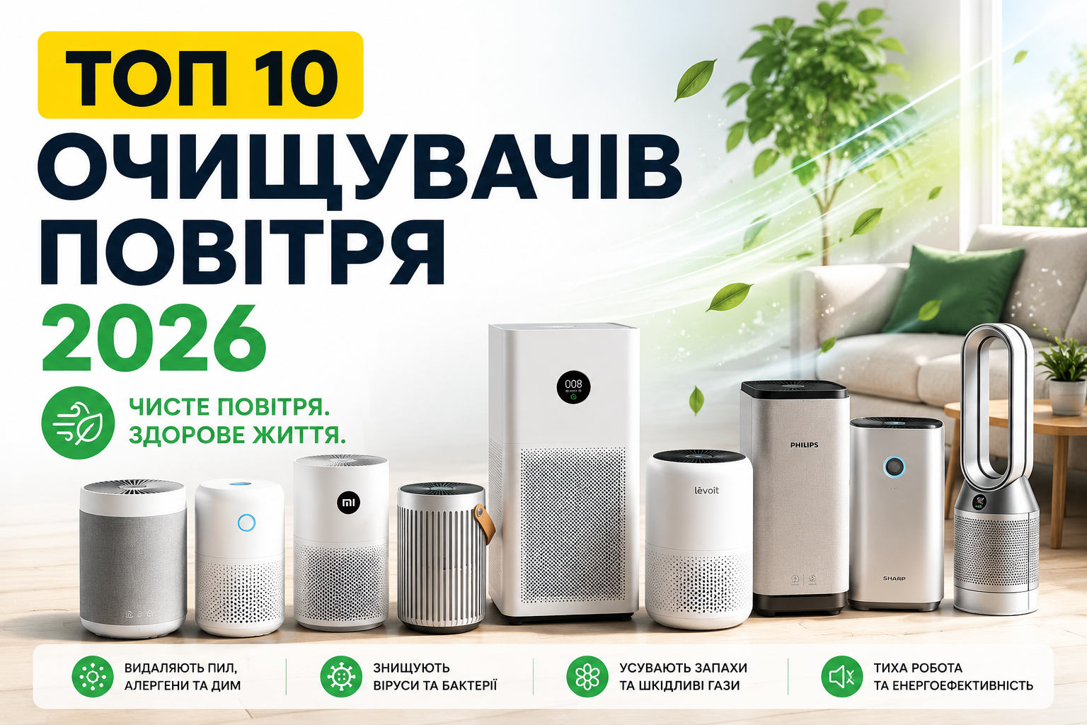 ТОП-10 очистителей воздуха 2026 года